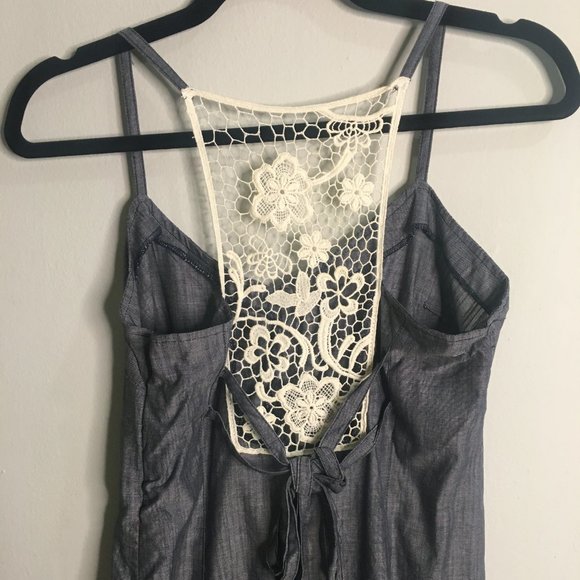 Short Soft Fabric Blue Denim Romper - Item#62 - Picture 4 of 7
